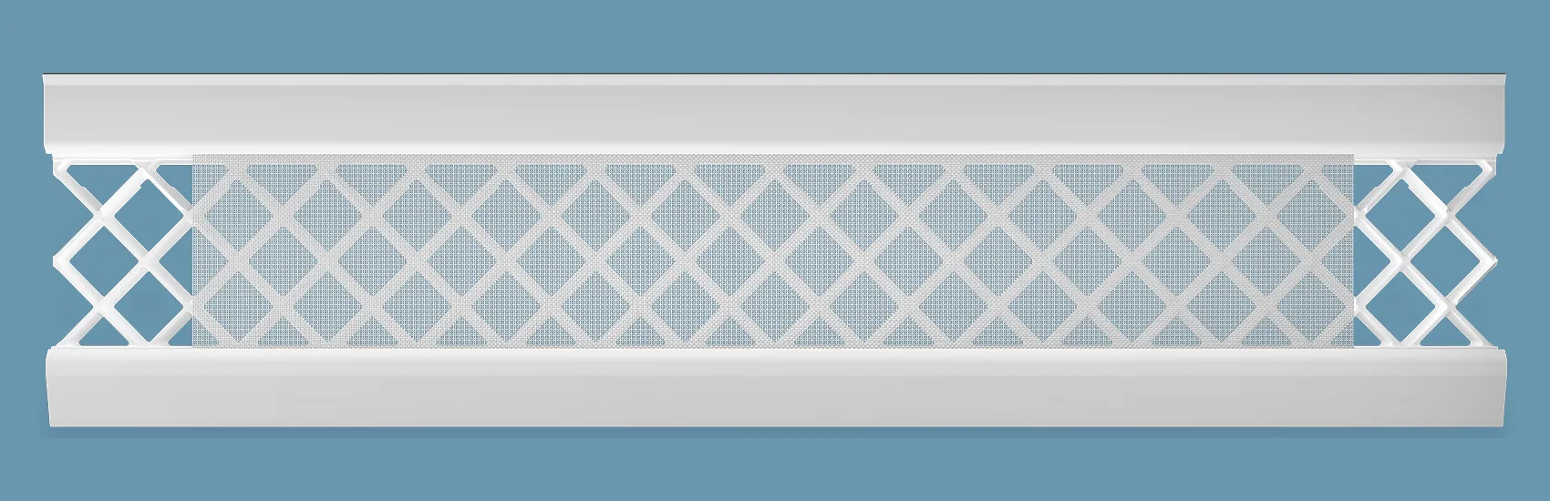Row of different gutter guard types displayed side by side for comparison, from micromesh to screen and foam