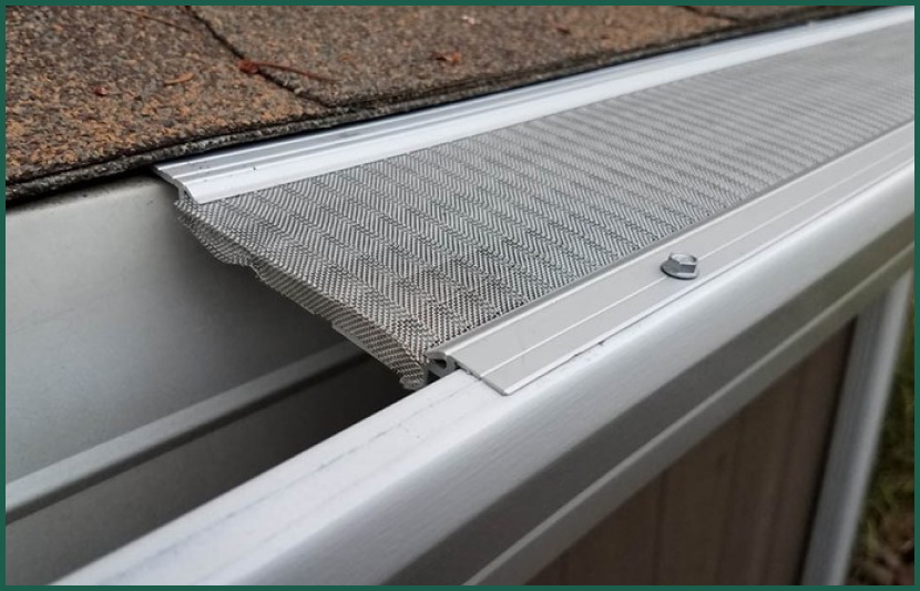 Correctly installed micromesh gutter guard on a Greenville SC roofline