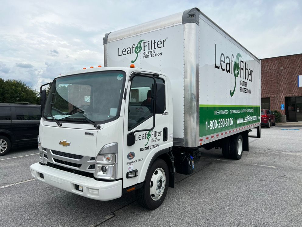 Upstate LeafFilter installation truck — local crews serving all six Upstate South Carolina counties